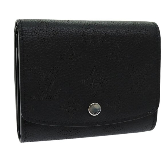 LOUIS VUITTON Mahina Portefeuille Iris Compact Wallet Noir M62540 LV Auth 70838A - Picture 1 of 15